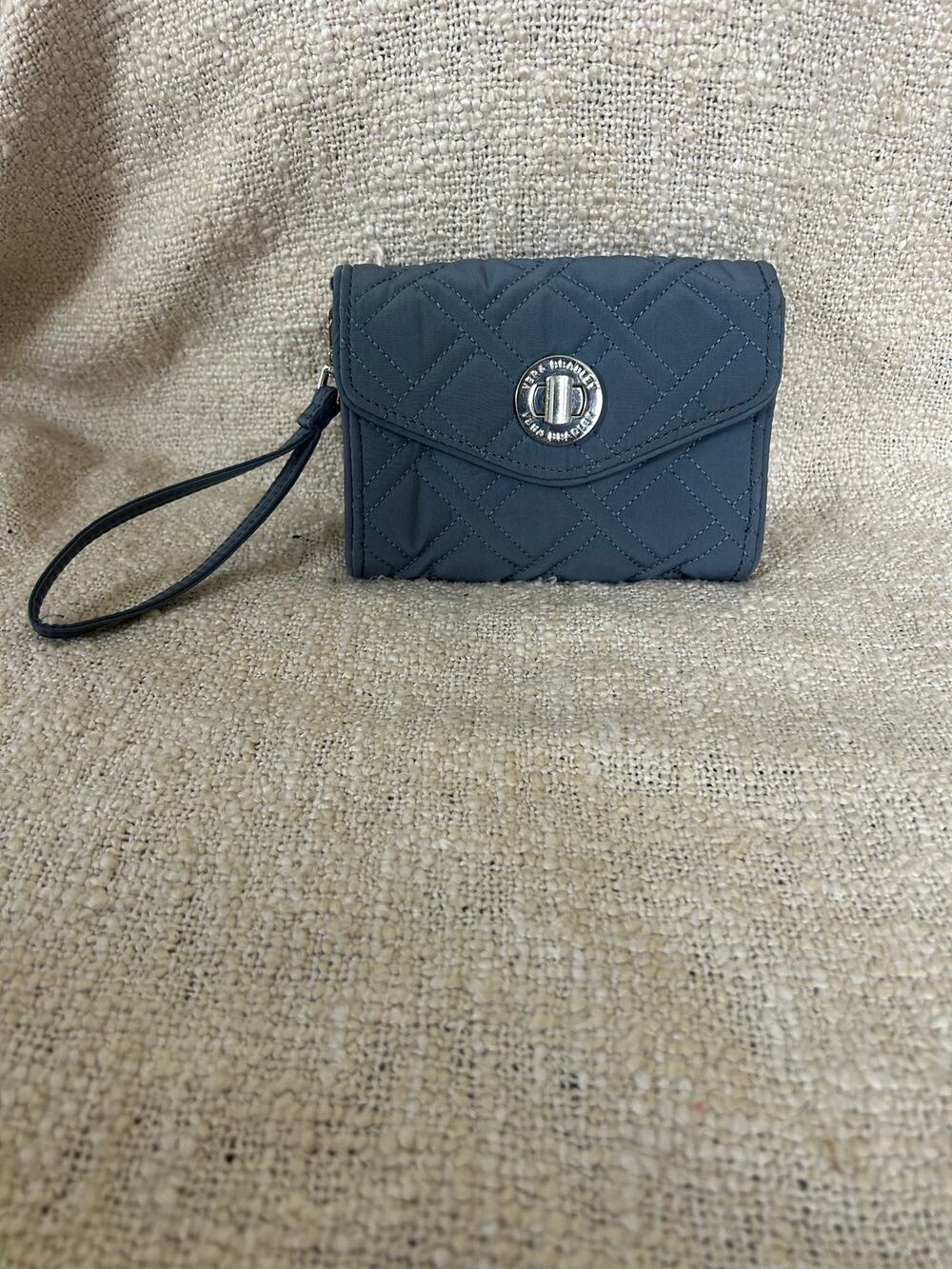 Vera Bradley Your Turn Blue Gray Wristlet/Clutch Wallet